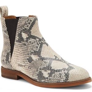 NWOT Lucky Brand Haylia Snake Print Pull On Leather Ankle Boot 7.5M